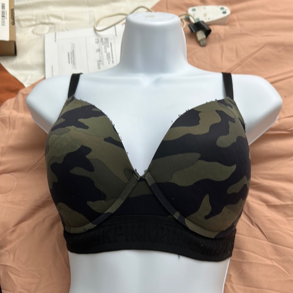 Pink wireless push-up bra 36DD